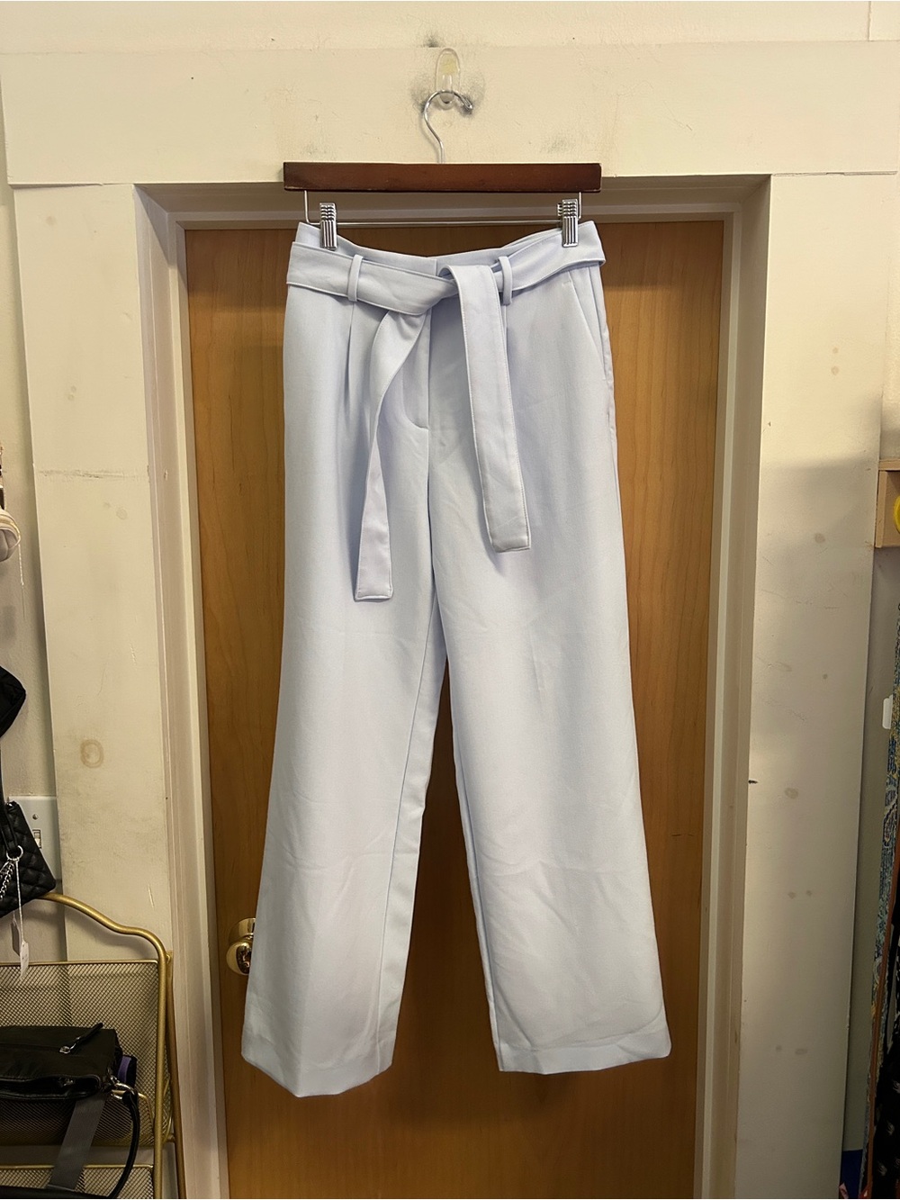 Ann Taylor Baby Blue Pants with Belt - size 2 Petite